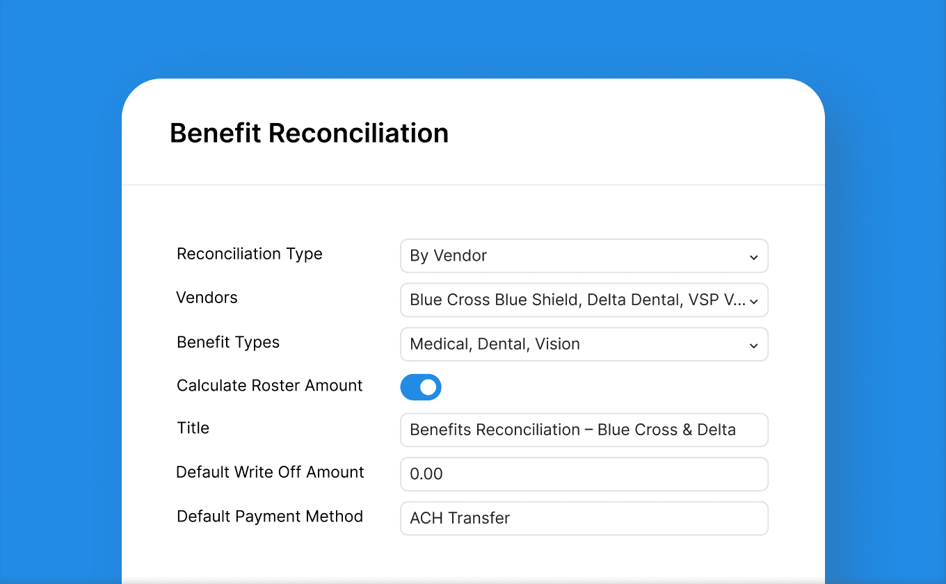 Benefits reconciliation and premium accuracy interface
