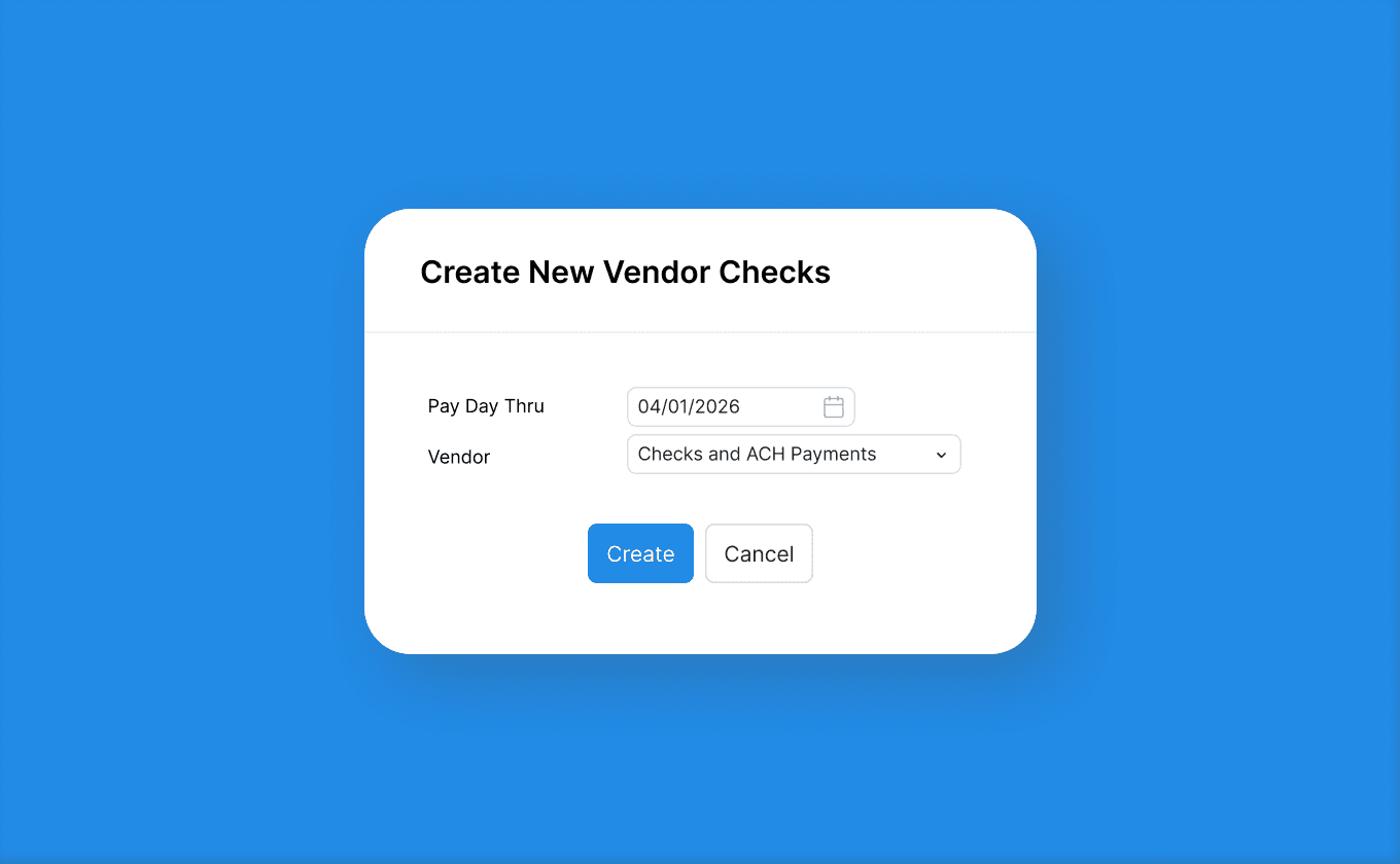 Tax and vendor payment workflow interface