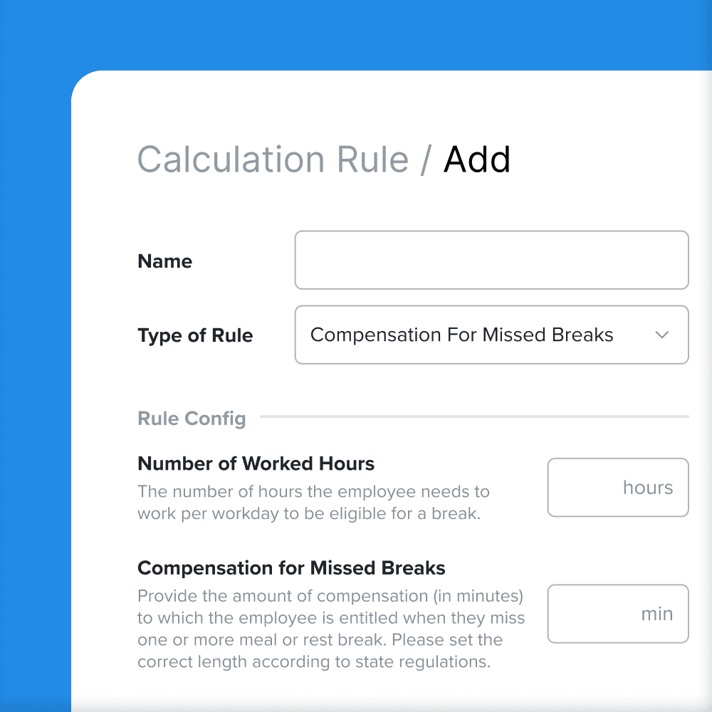 Apply compensation rules for missed-break