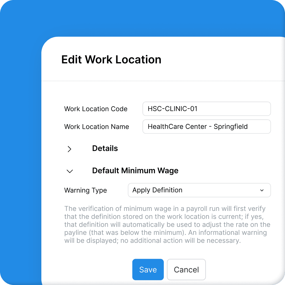 Payroll across healthcare facilities and departments