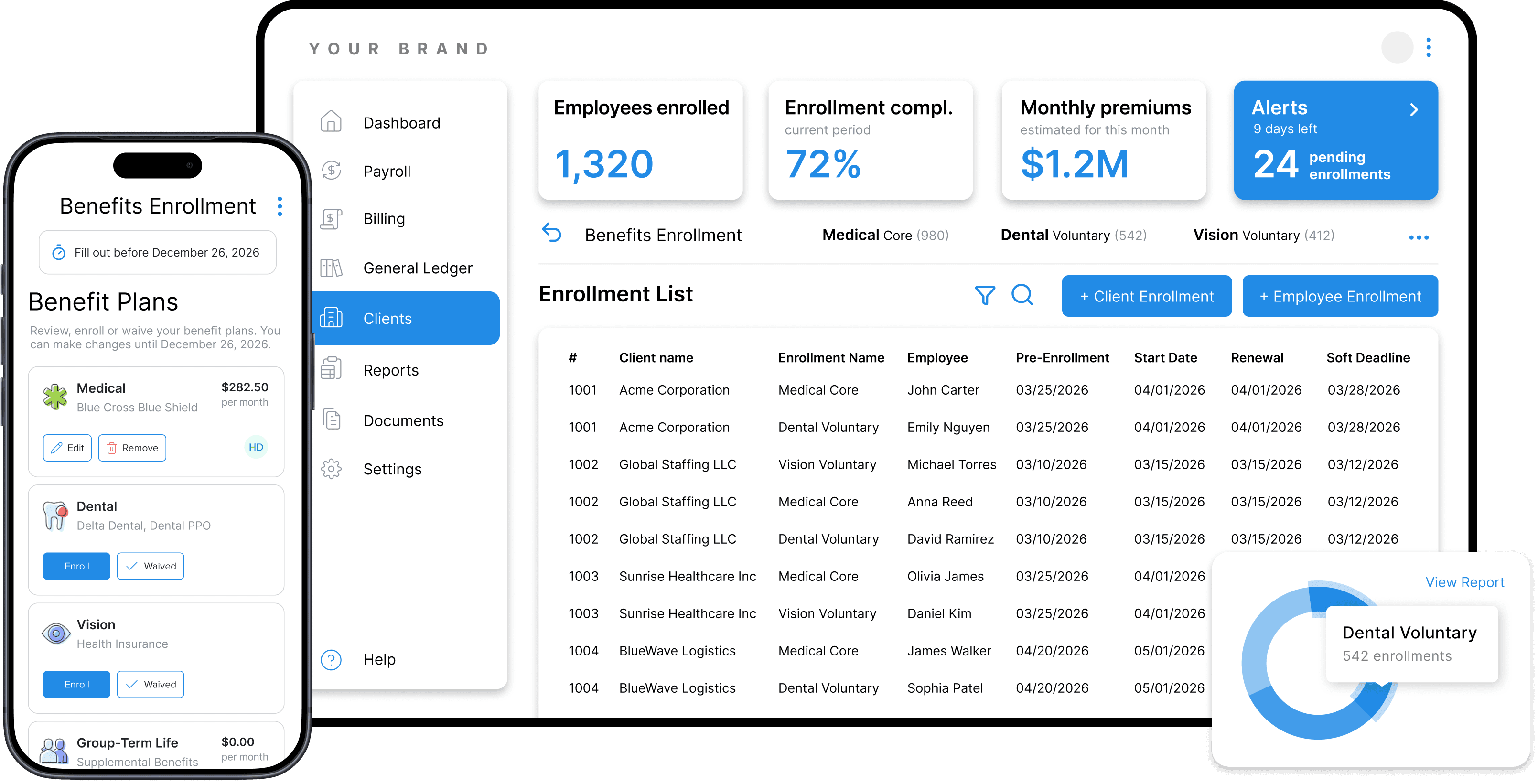 Worklio white-label benefits administration with self-service enrollment